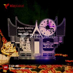 Lampu Akrilik LED Pola Rumah Gadang