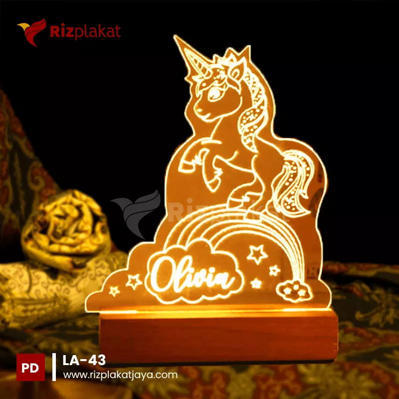 Lampu Akrilik Bentuk Hewan kuda poni