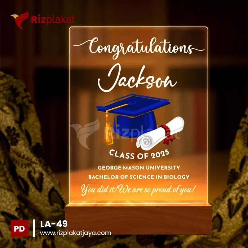 Lampu Akrilik untuk Souvenir Wisuda