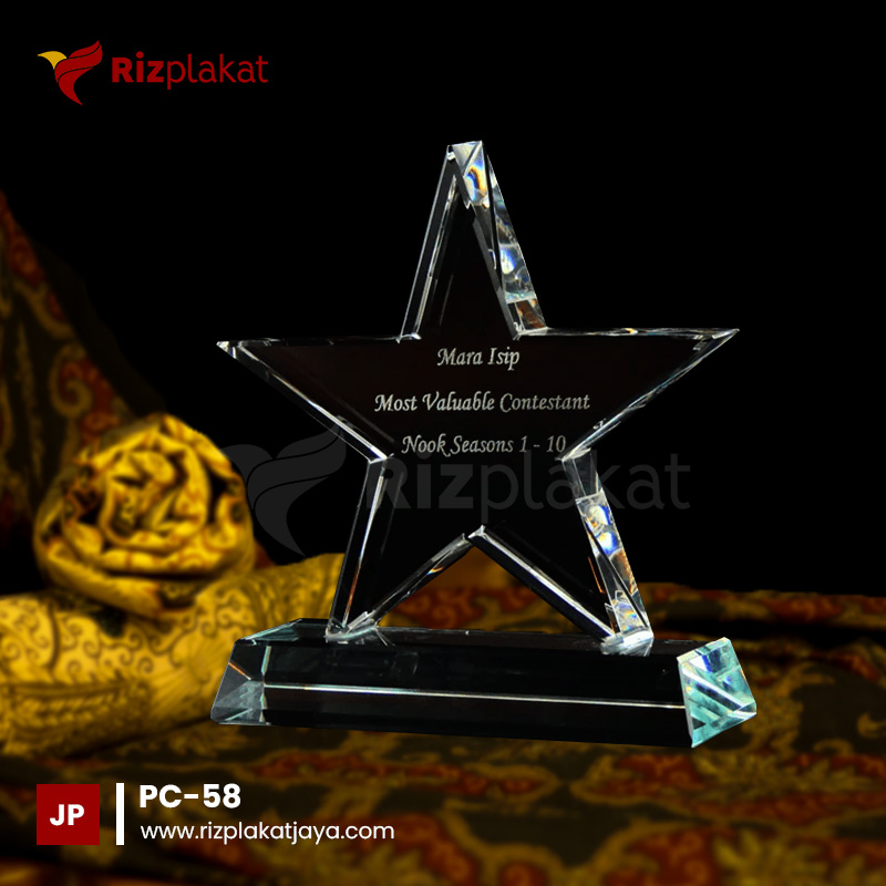 PC-58 Plakat Kristal Bentuk Custom Bintang