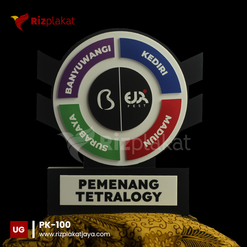 PK-100 Plakat kayu pemenang tetralogy