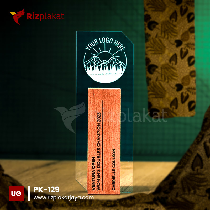 PK-129 Kombinasi Plakat Kayu dan Akrilik Modern