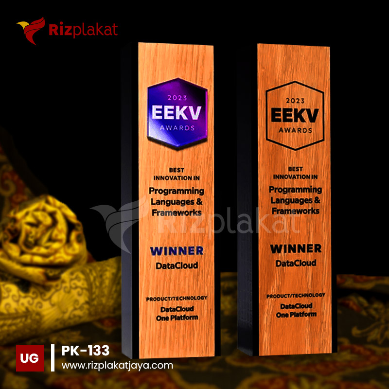 PK-133 Plakat Kayu Bentuk Persegi Panjang dengan Finishing Halus