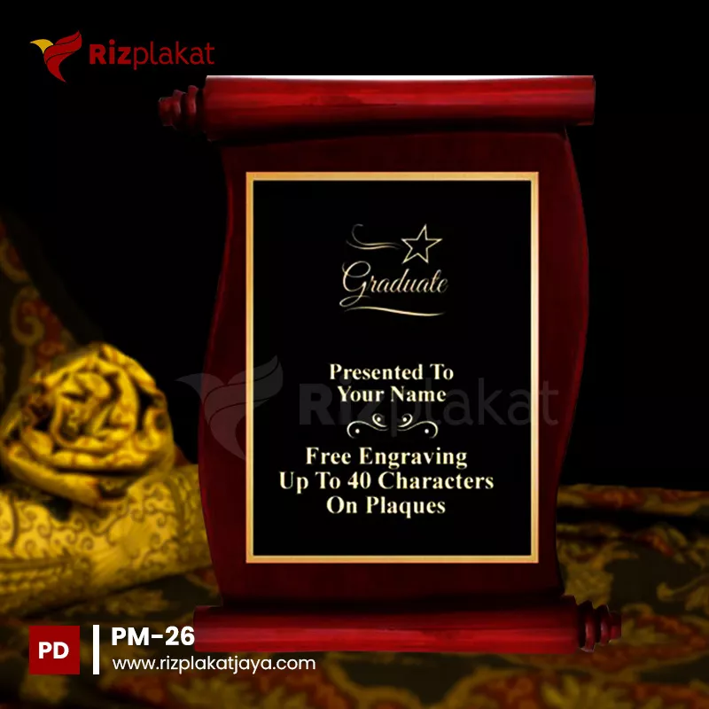 Plakat Marmer Bentuk Buku Terbuka