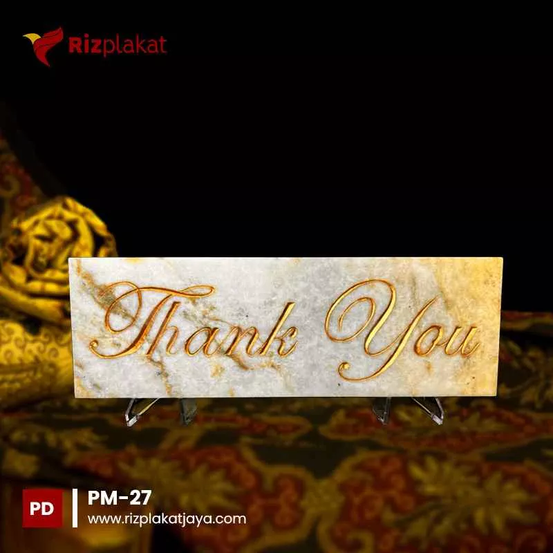 Plakat Marmer Custom Tulisan Terimakasih