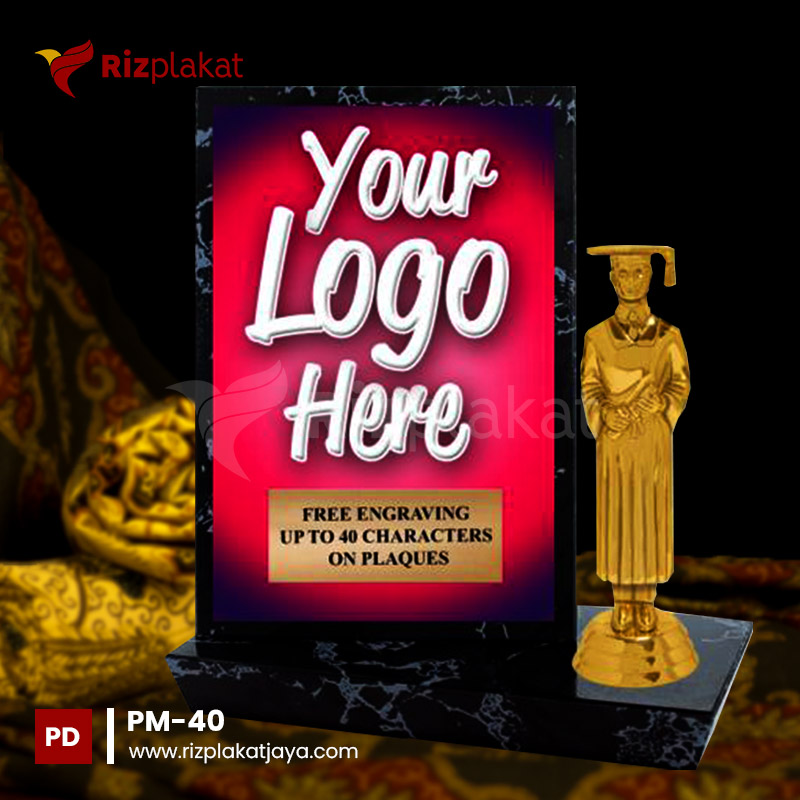 PM-40 Plakat Marmer Custom Logo dan Nama