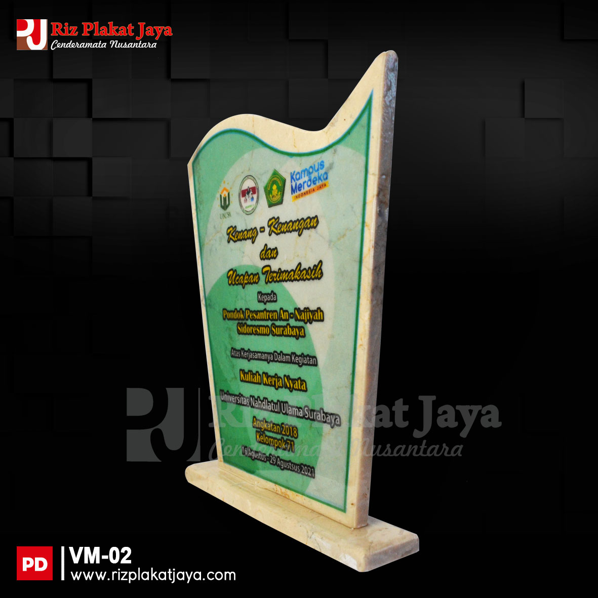 Jual Vandel Marmer Wisuda Custom Riz Plakat Jaya