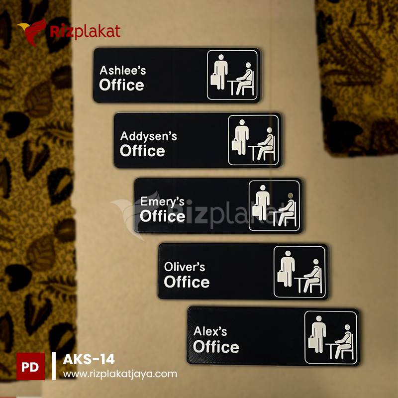 AKS-14 Papan Nama Kantor Akrilik Elegan