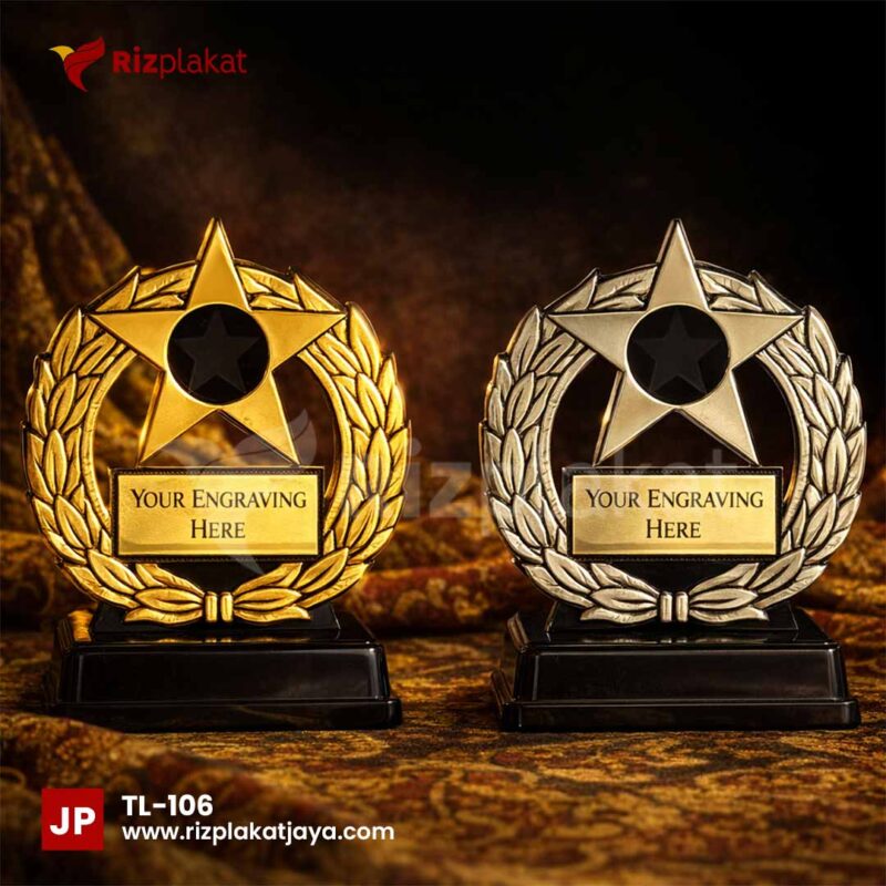 Piala Logam Acara Apresiasi Bentuk Bintang
