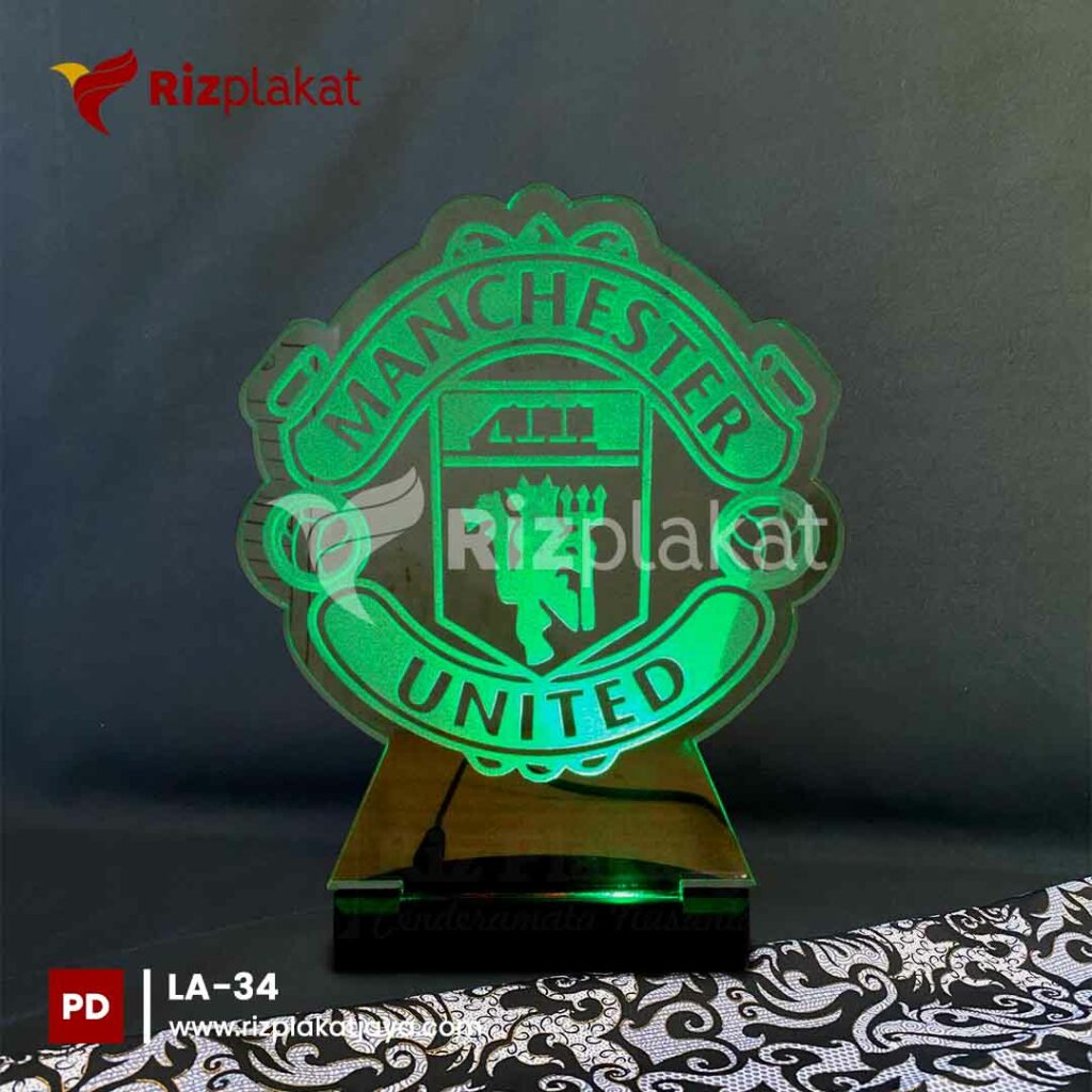 Lampu Akrilik Pola Logo Manchester United