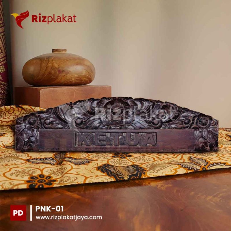 PNK-01 papan nama meja kayu