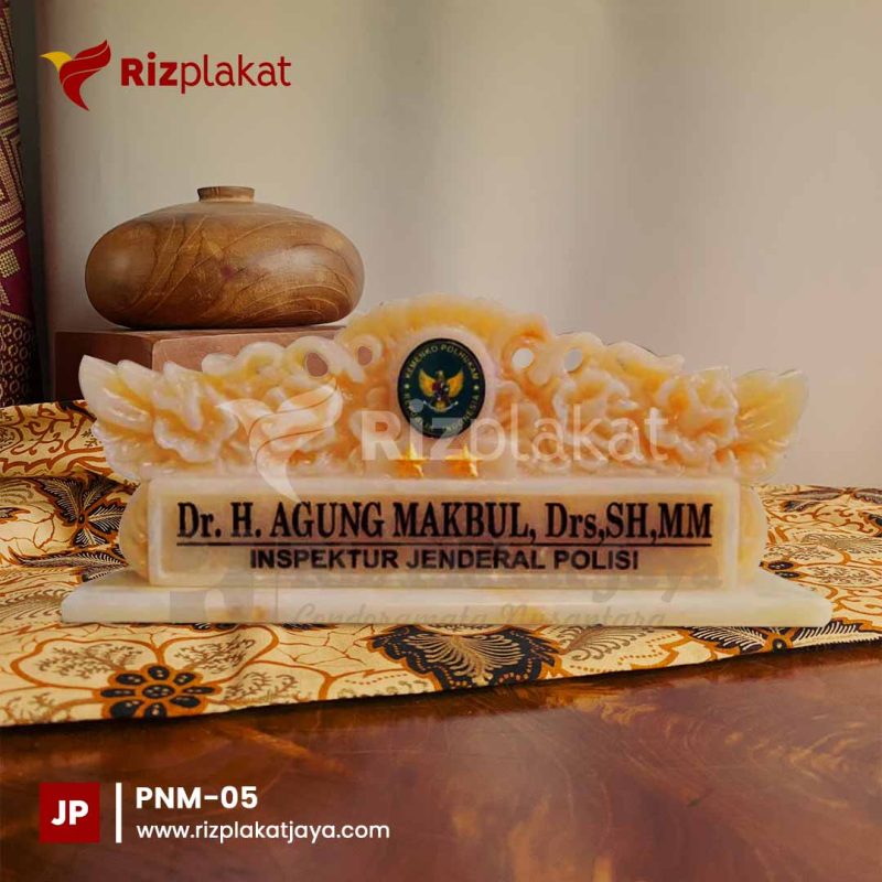 PNM-05 Papan Nama Meja Kantor Marmer