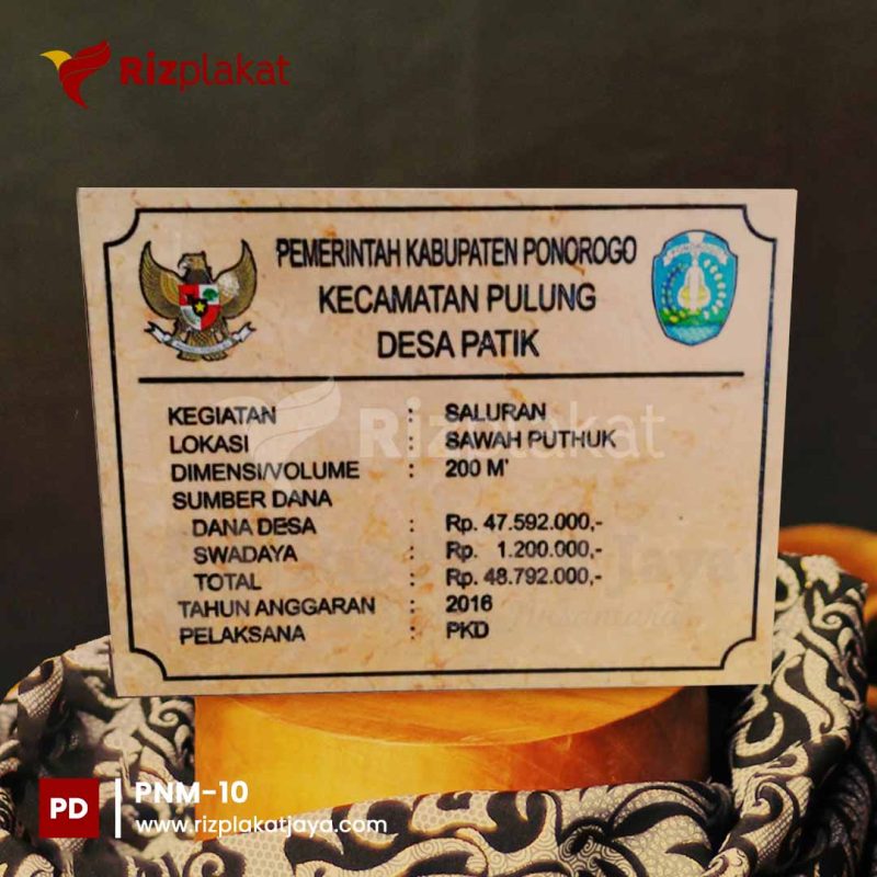 PNM-10 Jual Papan Nama Marmer Surabaya