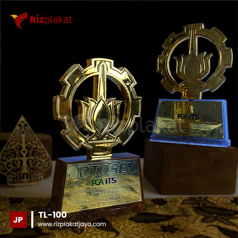 TL-100 Trophy Logam Bentuk Logo Instansi