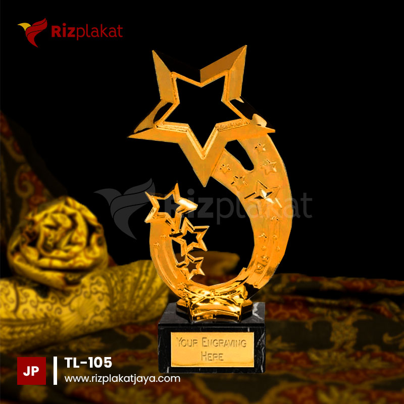 TL-105 Piala Logam Bentuk Bintang Unik