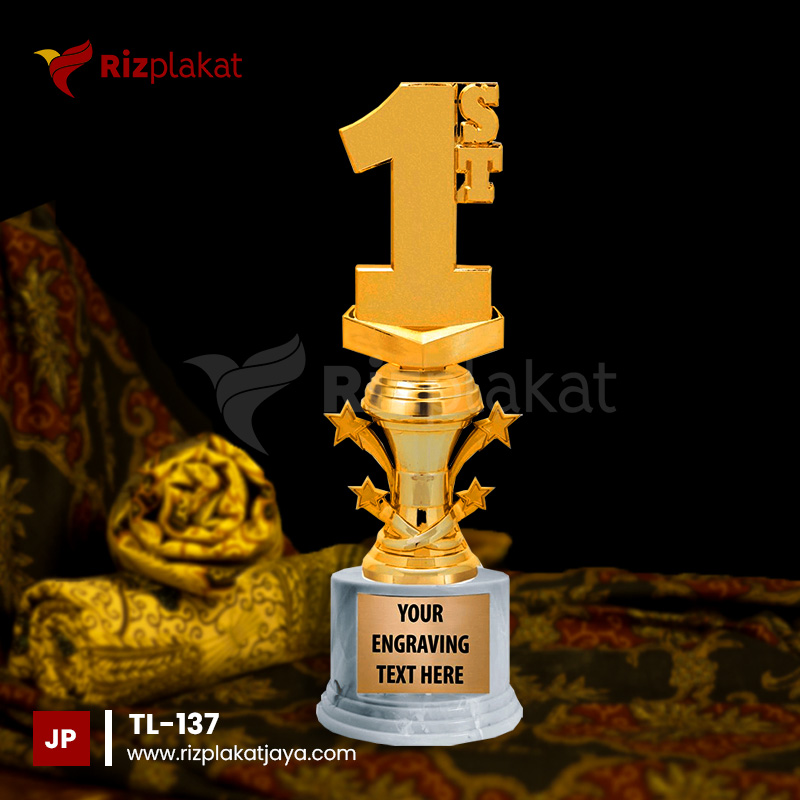 TL-137 Piala Logam Bentuk Angka Satu