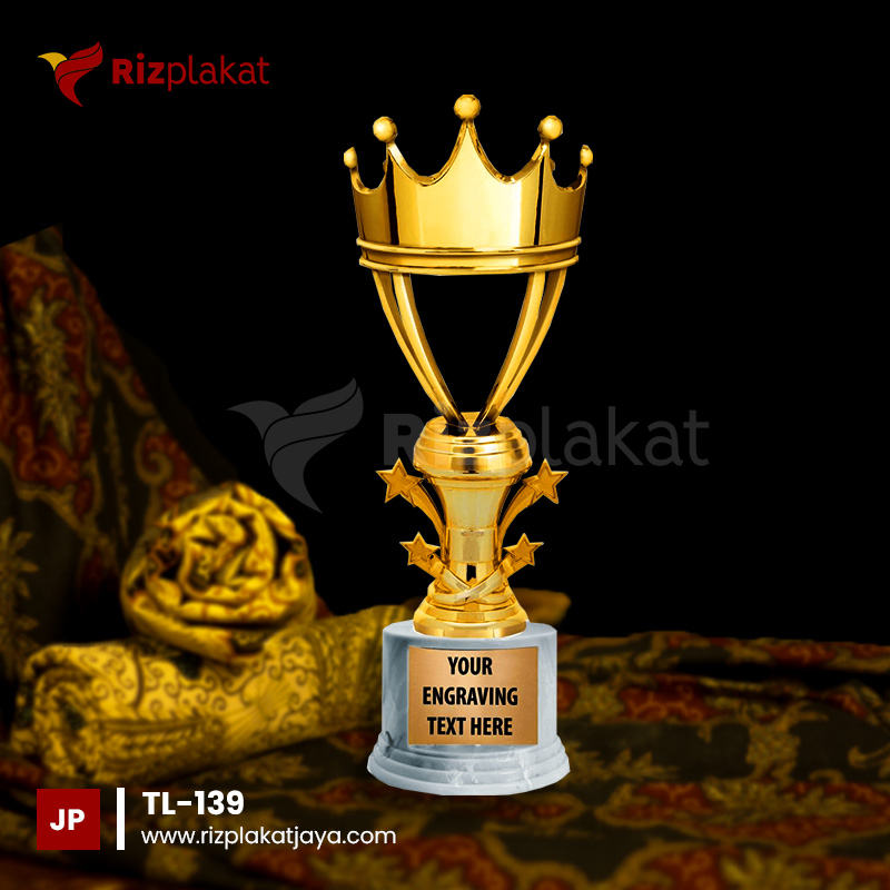 TL-139 Trophy Logam Bentuk Mahkota