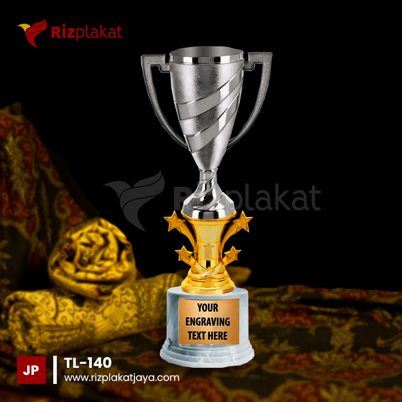 Trophy Logam Bentuk Spiral