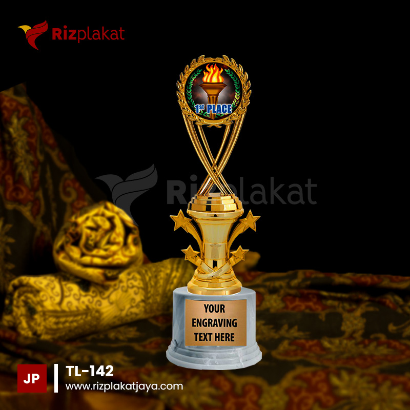 TL-143 Piala Logam Desain Dua Pilar Menyilang