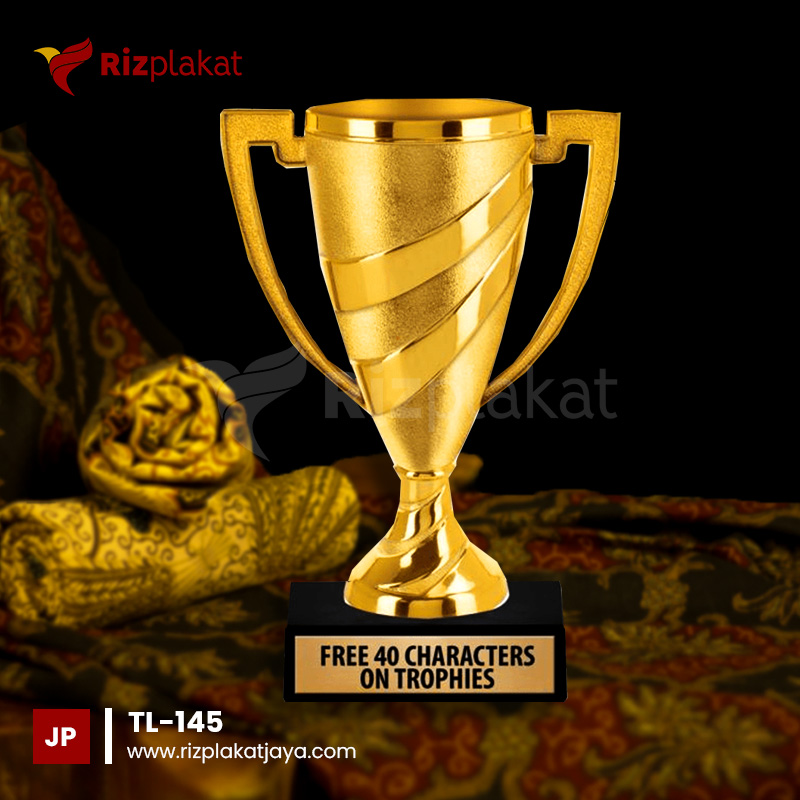 Trophy Logam dengan Pegangan Kiri Kanan