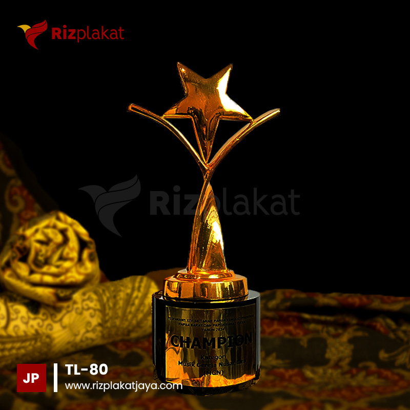 TL-80 Trophy Logam Bintang Emas Klasik