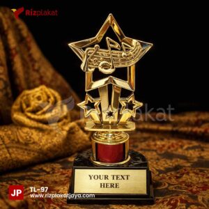 Trophy Logam Bintang Musik – Penghargaan Berkelas untuk Prestasi Musikal