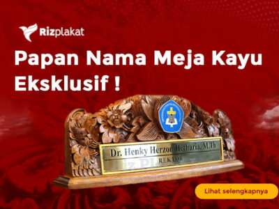 papan nama meja kayu populer