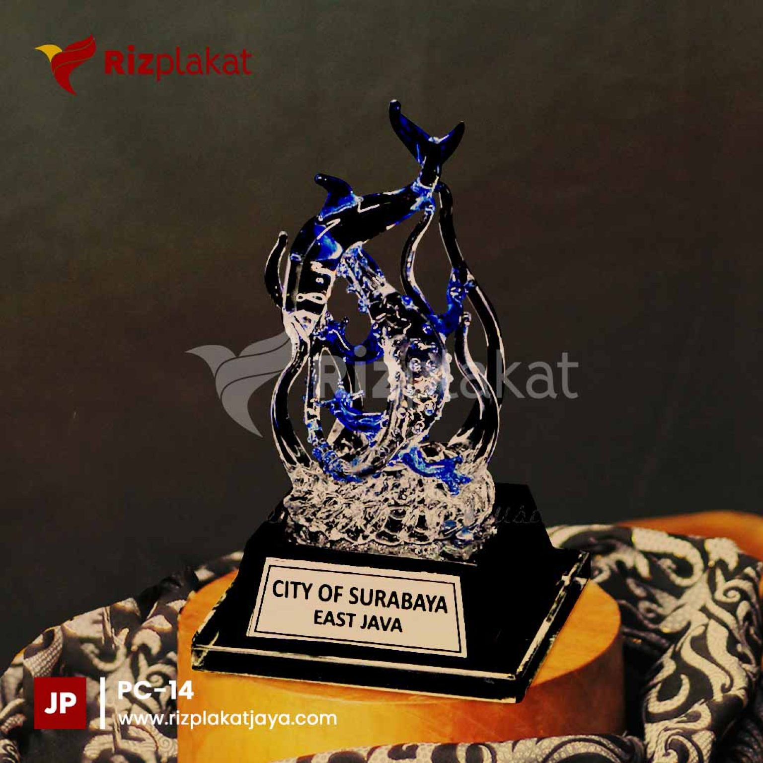 PC-14 Plakat Kristal Miniatur Surabaya