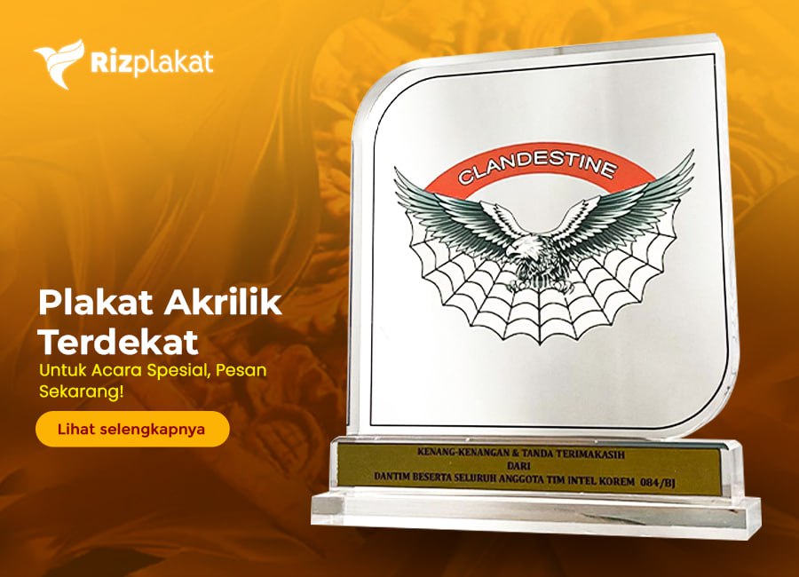 jual plakat akrilik terdekat custom