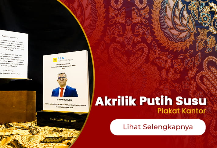 Akrilik Putih Susu untuk Plakat Kantor | Pilihan Solid dan Elegan