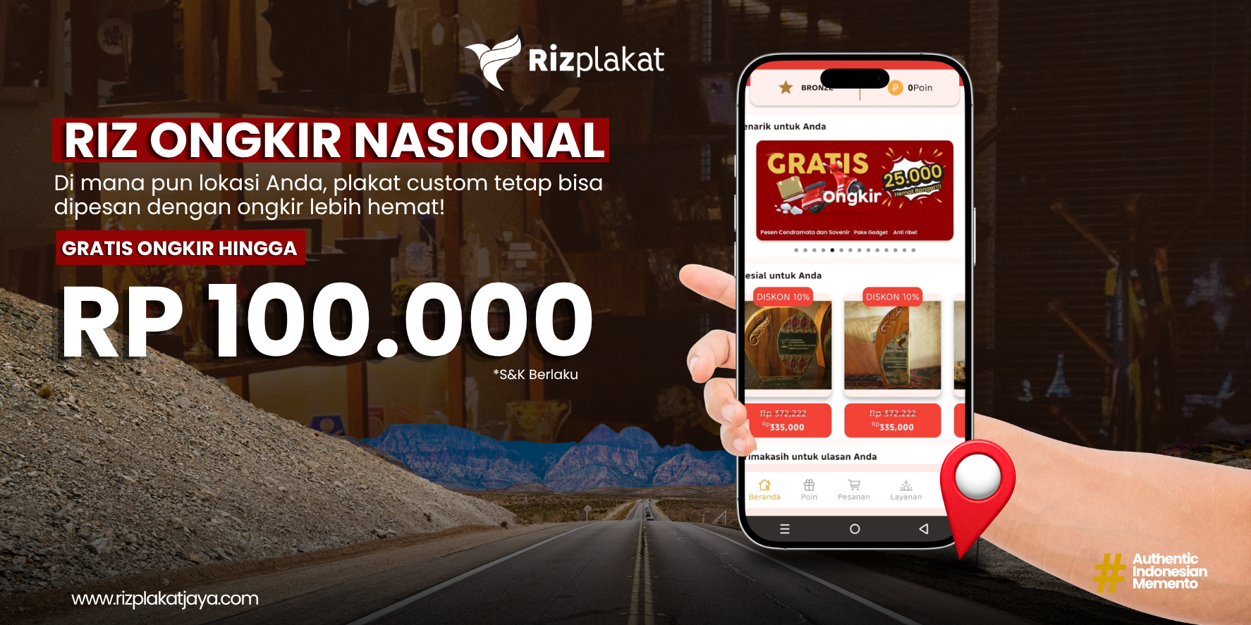 Banner Promo Riz Ongkir Nasional Halaman Promo Website
