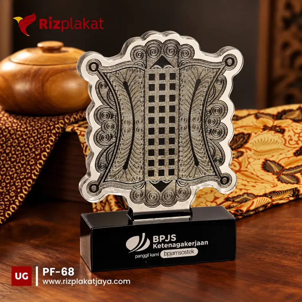 Piala Plakat Fiber Bermotif Batik
